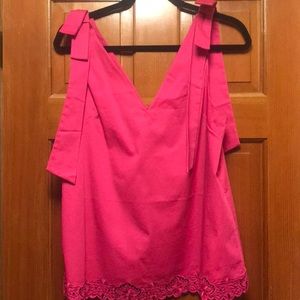 Fuchsia Ted Baker blouse w bow details sz 8